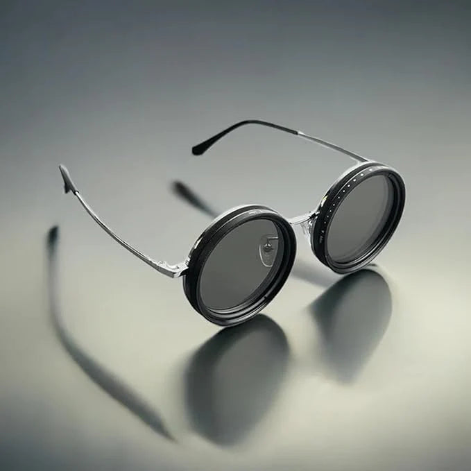 Lunettes De Soleil Rondes Polarisées À Teinte Réglable