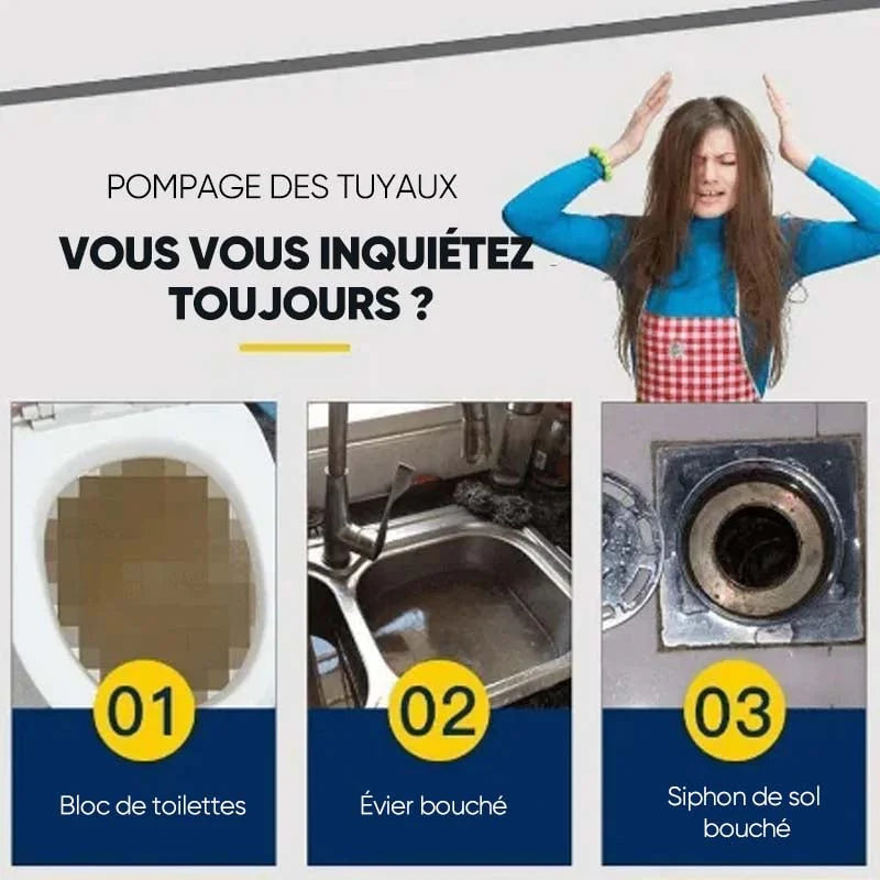 Déboucheur Nettoyant Puissant pour Éviers et Canalisations