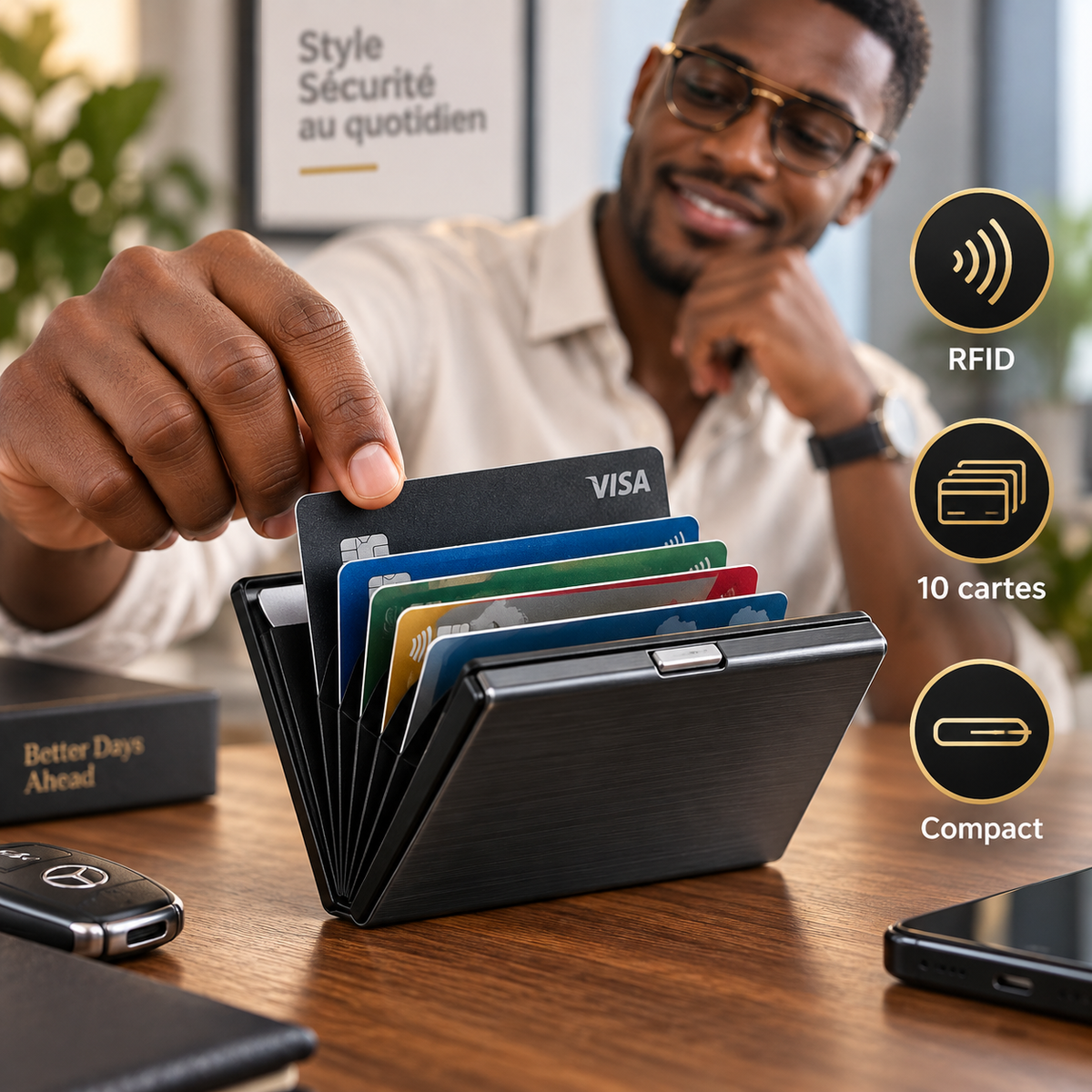 Porte-cartes RFID en Acier