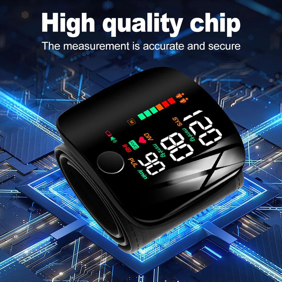 Tensiomètre Poignet Portable et Rechargeable Avec Écran LED : Précision Et Facilité D'utilisation