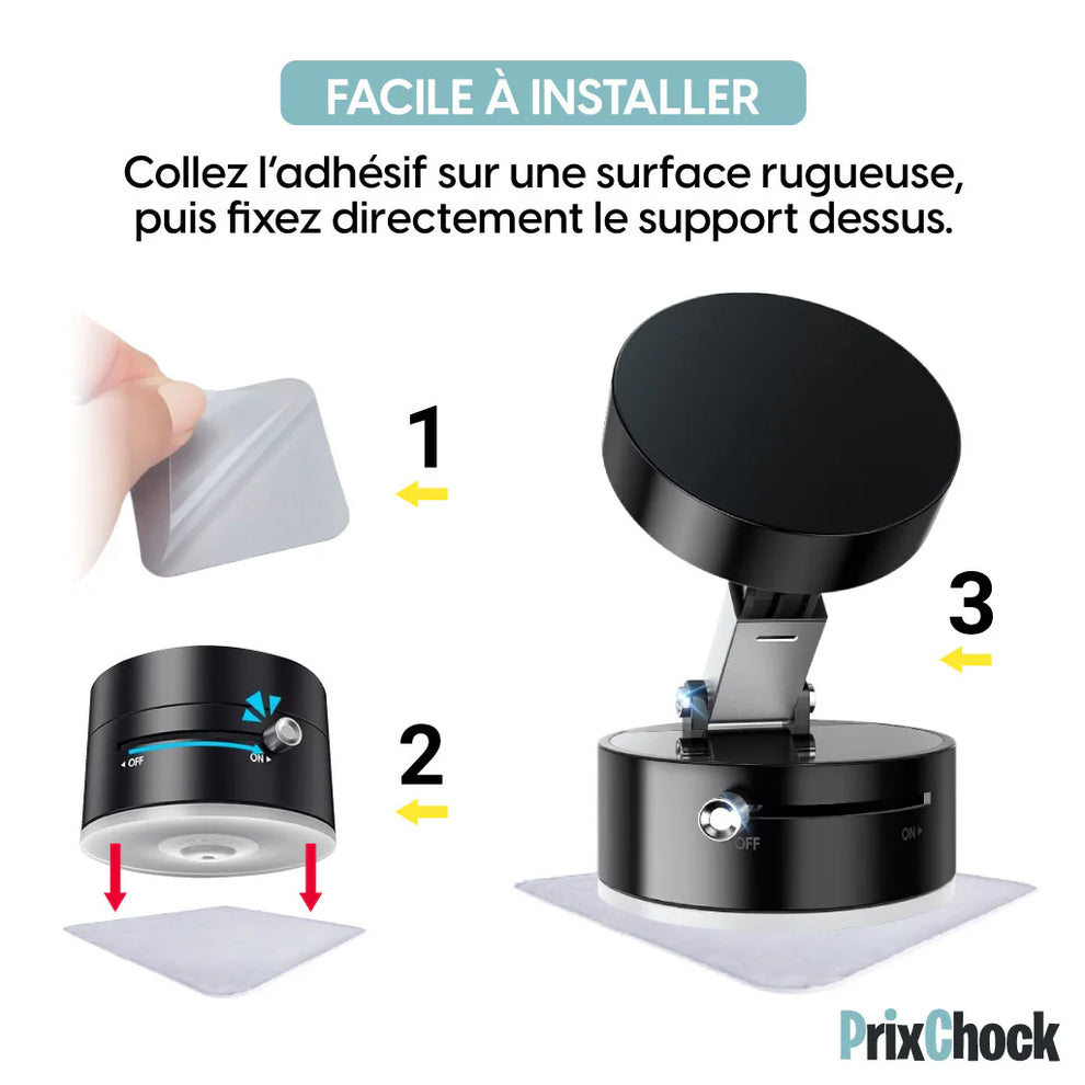 Support Téléphone Magnétique Ultra-Stable à Ventouse MagSafe™ – Rotation 360° pour iPhone et Android