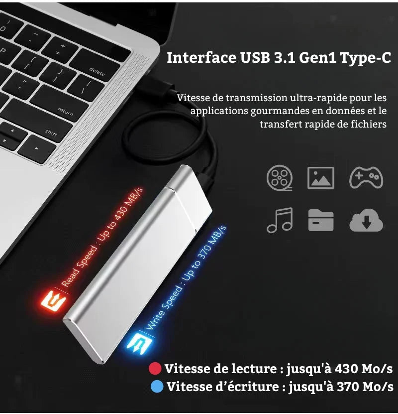 Disque Dur Externe SSD Portable 8 To Ultra-Rapide – Performance, Résistance & Mobilité