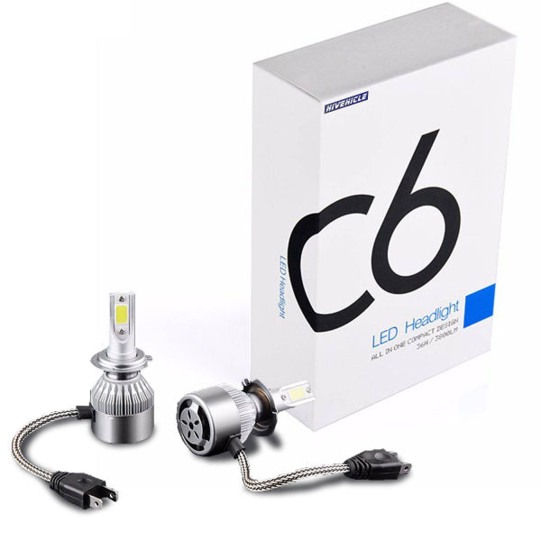 Phares LED Ultra Brillants : Éclairez votre route avec style (2 x phares LED) C6 LED Headlight H7