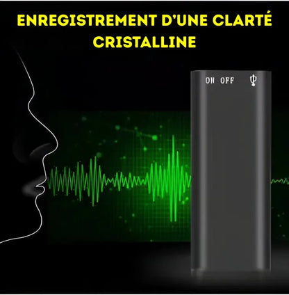 Mini Enregistreur Vocal Numérique 8GB – Discret et Puissant