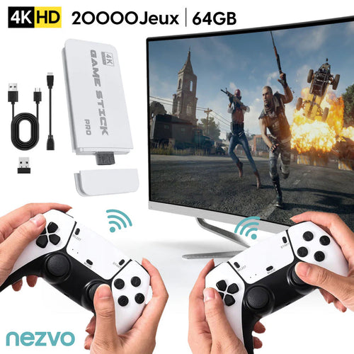 Console Retro Game 4K HDMI avec 20 000 Jeux + 2 Manettes Sans Fil