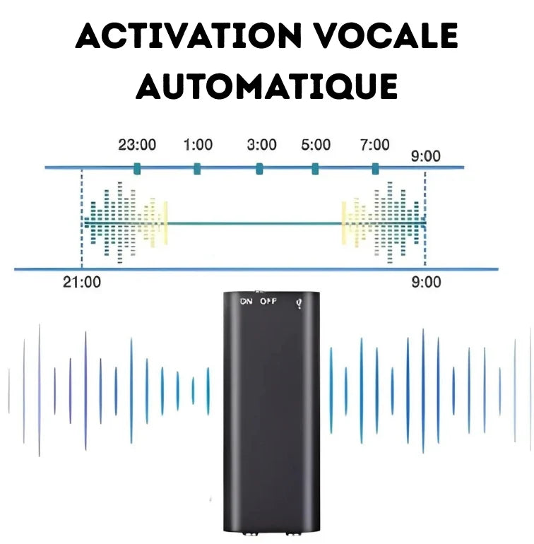 Mini Enregistreur Vocal Numérique 8GB – Discret et Puissant