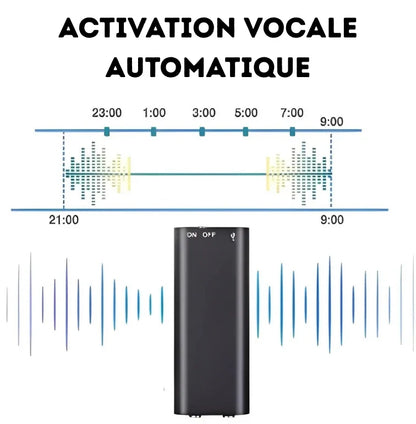 Mini Enregistreur Vocal Numérique 8GB – Discret et Puissant