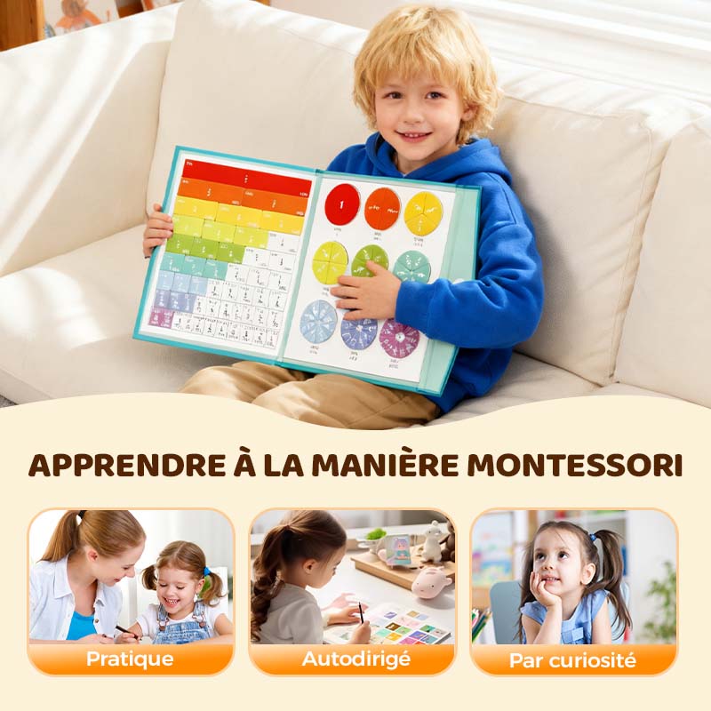 Livre de Fractions Magnétique Montessori - FractionGame™