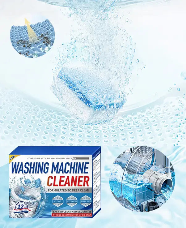 Pack 12 Tablettes Nettoyantes Triple Action pour Machine à Laver