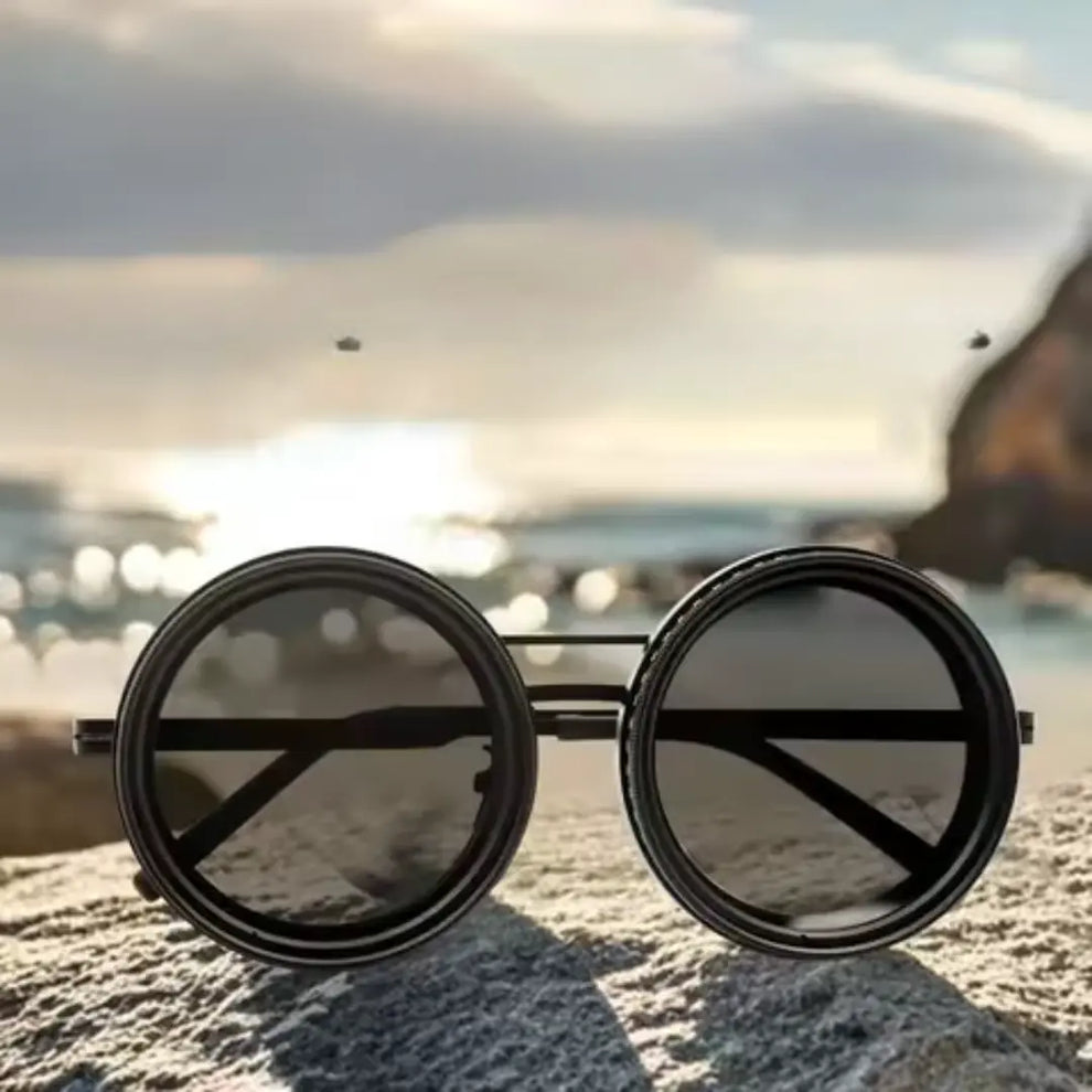 Lunettes De Soleil Rondes Polarisées À Teinte Réglable