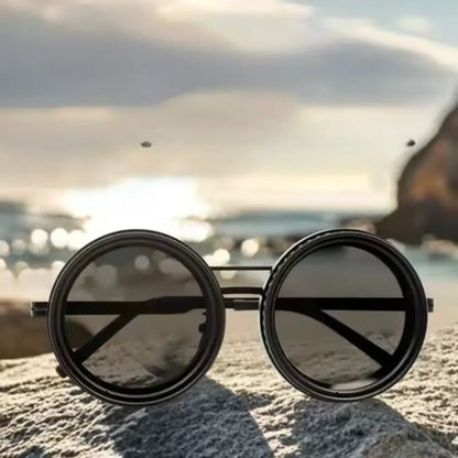 Lunettes De Soleil Rondes Polarisées À Teinte Réglable