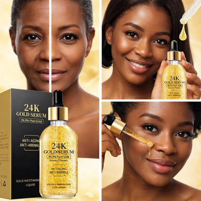 Sérum Or 24K – Efface les rides, raffermit la peau et redonne un visage 10 ans plus jeune