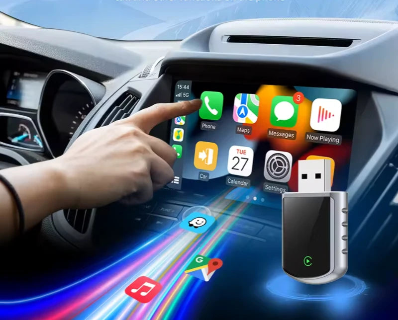 AI Box Mini 2-en-1 – Convertisseur CarPlay sans fil & Android Auto