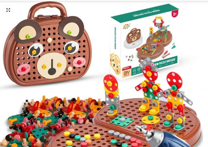 Boîte à Outils Montessori – Jeu de Construction Éducatif avec Perceuse