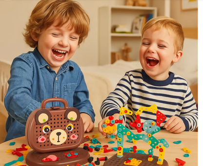 Boîte à Outils Montessori – Jeu de Construction Éducatif avec Perceuse