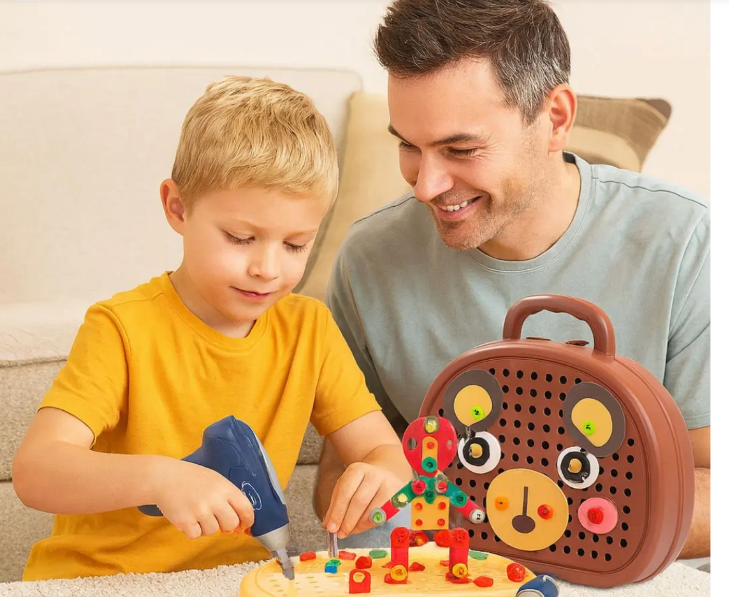 Boîte à Outils Montessori – Jeu de Construction Éducatif avec Perceuse