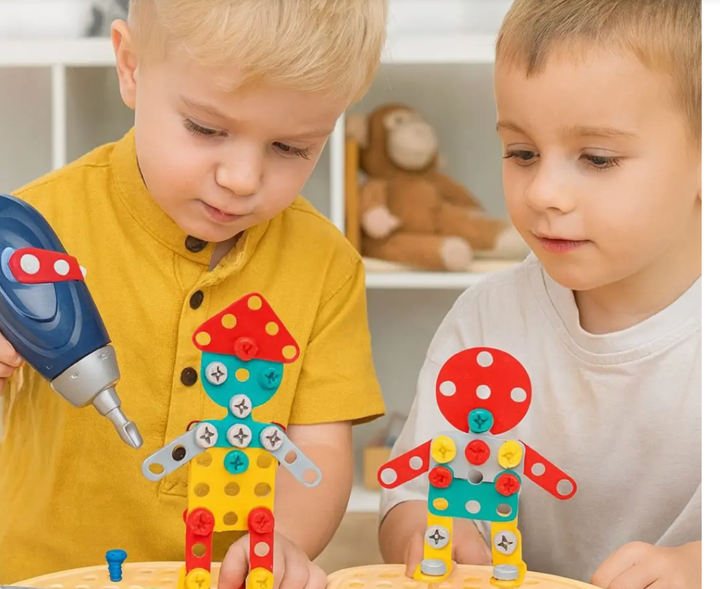 Boîte à Outils Montessori – Jeu de Construction Éducatif avec Perceuse