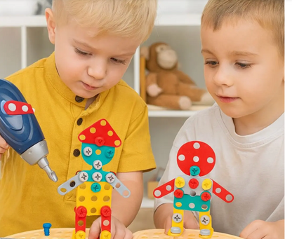 Boîte à Outils Montessori – Jeu de Construction Éducatif avec Perceuse