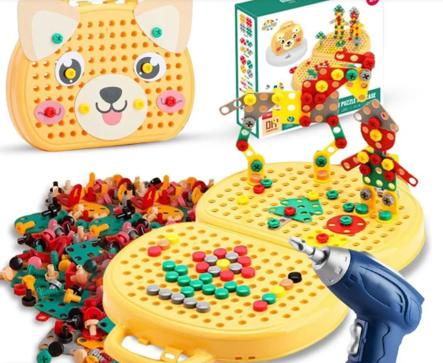 Boîte à Outils Montessori – Jeu de Construction Éducatif avec Perceuse