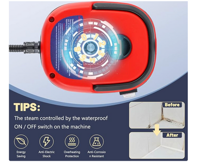 2500W Nettoyeur à Vapeur à Haute Température Pressurisée Portatif