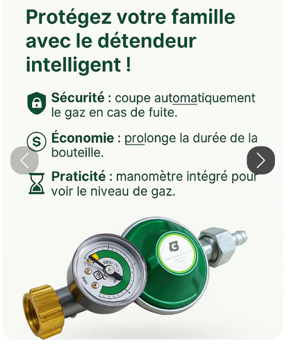 Détendeur de Gaz intelligent avec Manomètre intégré