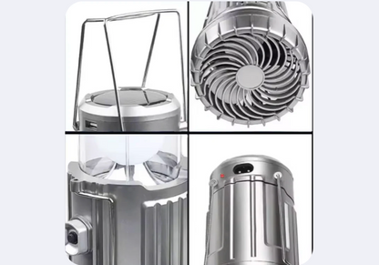Lampe Multifonction 3-En-1 – Lumière, Ventilateur & Powerbank Intégrés