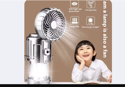 Lampe Multifonction 3-En-1 – Lumière, Ventilateur & Powerbank Intégrés