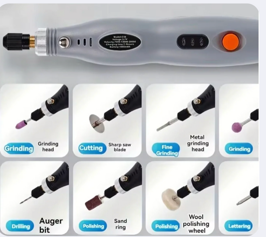 Mini Perceuse Électrique Rechargeable Gravure, Polissage Et Sculpture Sur Bois – Idéale Pour Le DIY Et Les Projets Créatifs
