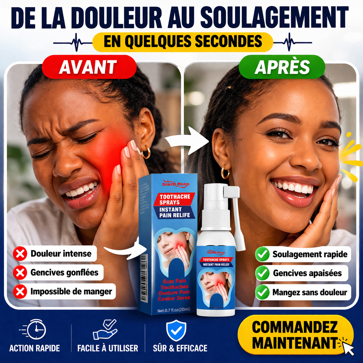 SPRAYDENTAIRE PRO : FINI LES DOULEURS DENTAIRES INSUPPORTABLES EN QUELQUES SECONDES