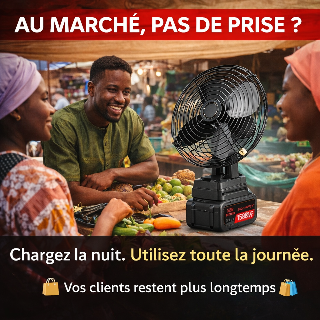 VENTILATEUR RECHARGEABLE PORTABLE