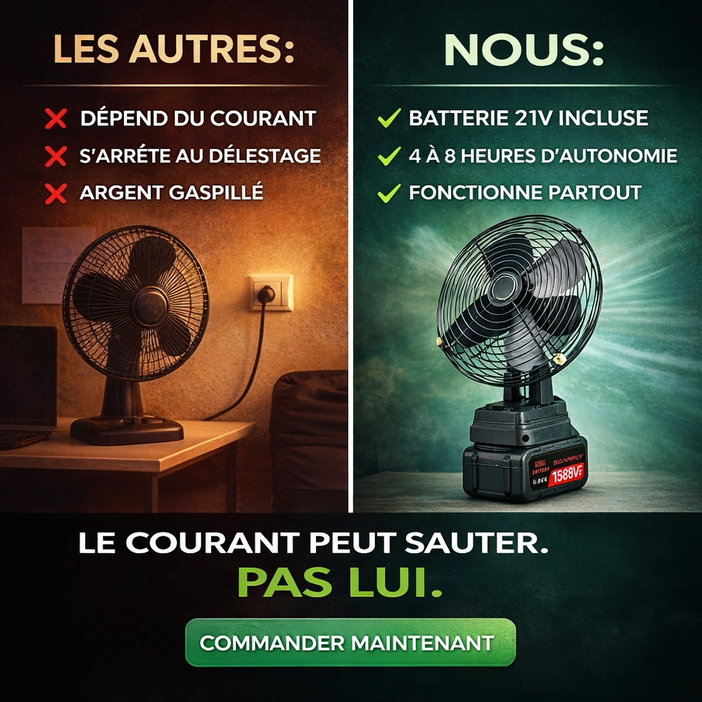 VENTILATEUR RECHARGEABLE PORTABLE