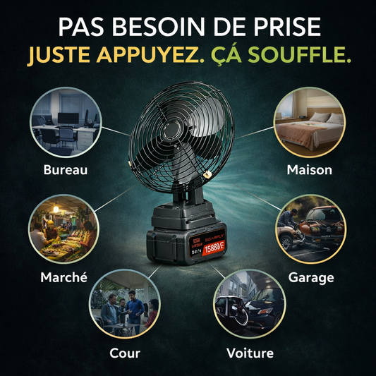 VENTILATEUR RECHARGEABLE PORTABLE