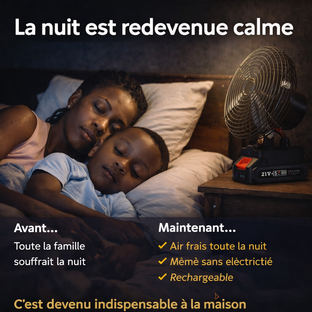 VENTILATEUR RECHARGEABLE PORTABLE