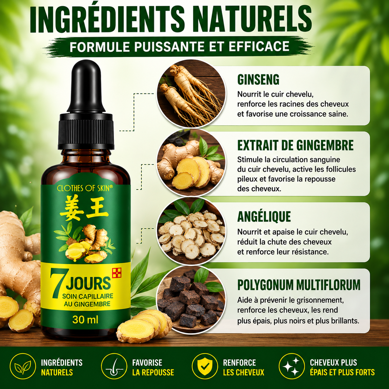 Sérum de croissance des cheveux 7 jours