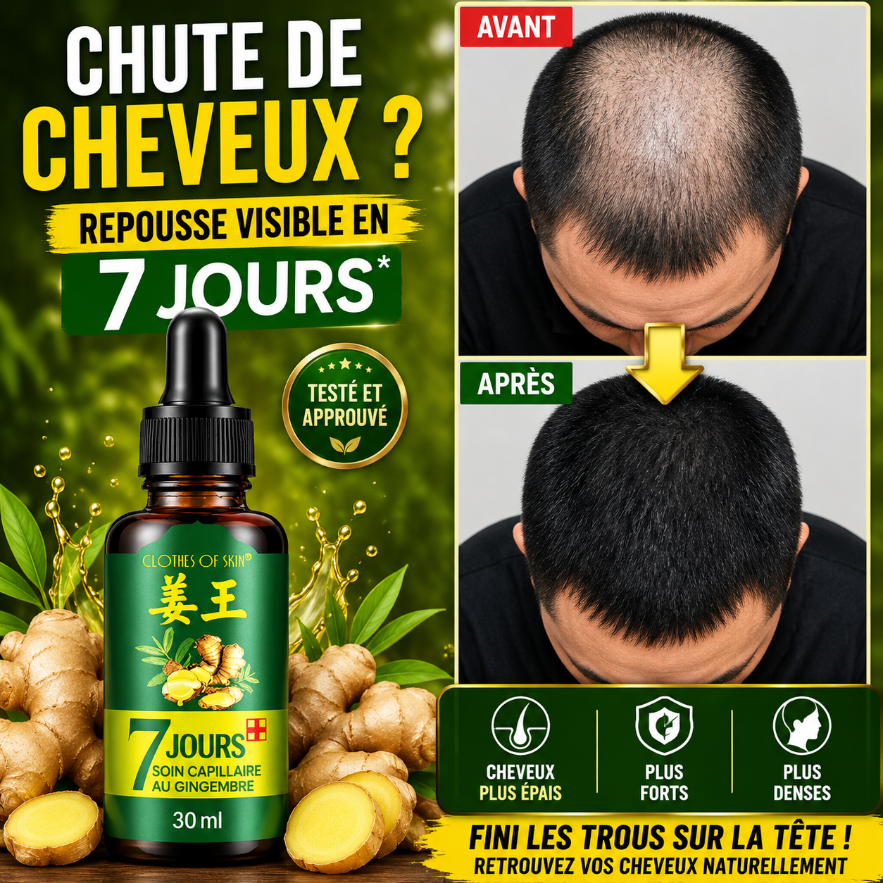 Sérum de croissance des cheveux 7 jours