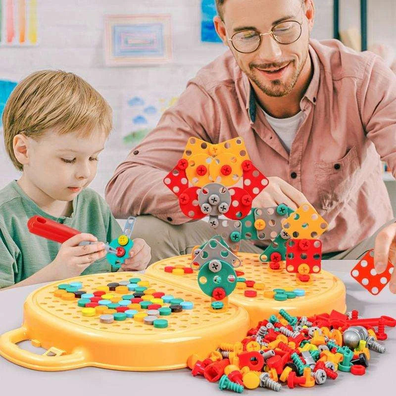 Boîte à Outils Montessori – Jeu de Construction Éducatif avec Perceuse
