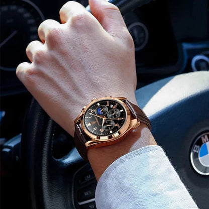 Montre suisse en cuir imperméable CMR