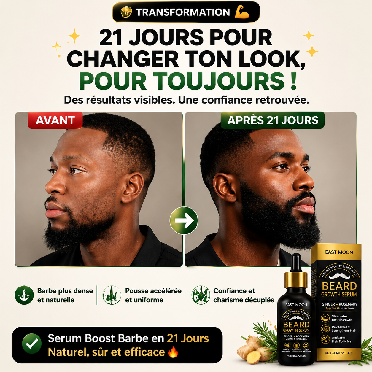 Serum Booste Barbe en ''21 Jours'' (BN)
