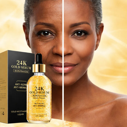 Sérum Or 24K – Efface les rides, raffermit la peau et redonne un visage 10 ans plus jeune