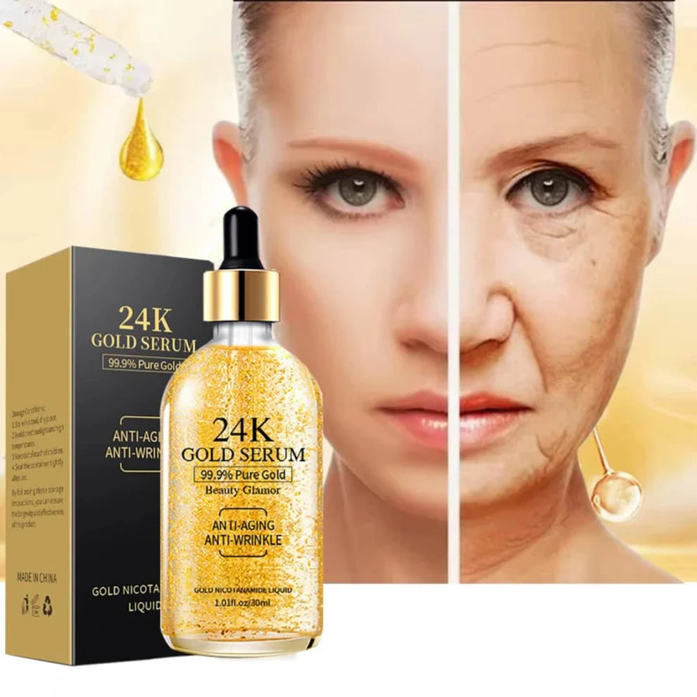Sérum Or 24K – Efface les rides, raffermit la peau et redonne un visage 10 ans plus jeune