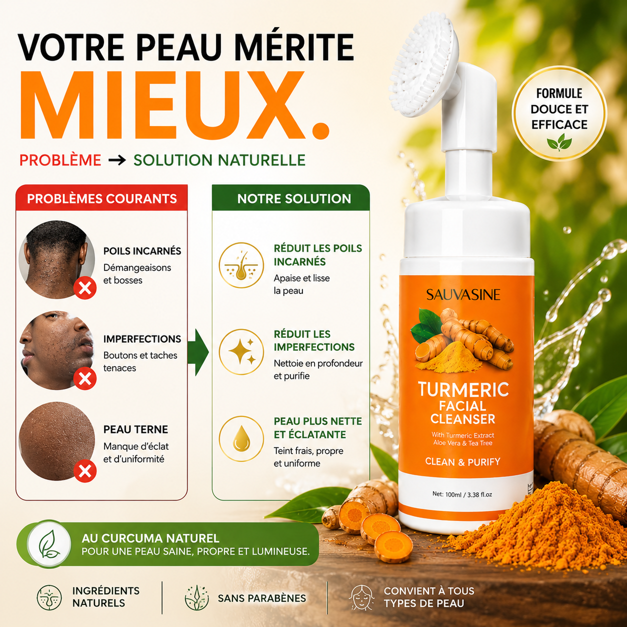 SAUVASINE – Le Nettoyant Visage qui Change Visiblement la Peau