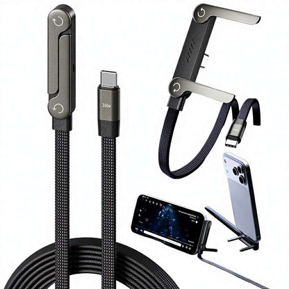 SmartHold™ 240W – Charge Rapide & Support Intégré | Câble Latéral 2-en-1