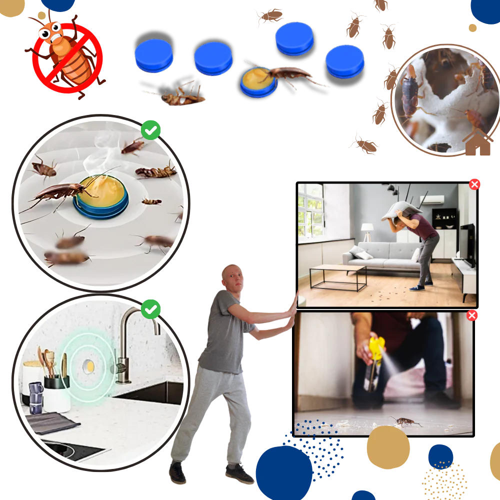 Piège Anti-Cafard Révolutionnaire – Chasse les cafards ou Élimine le Nid en 48h, Sans Odeur ni Risque