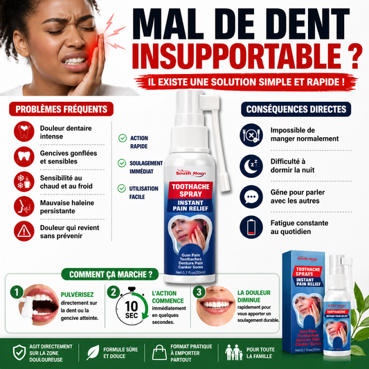 SPRAYDENTAIRE PRO : FINI LES DOULEURS DENTAIRES INSUPPORTABLES EN QUELQUES SECONDES